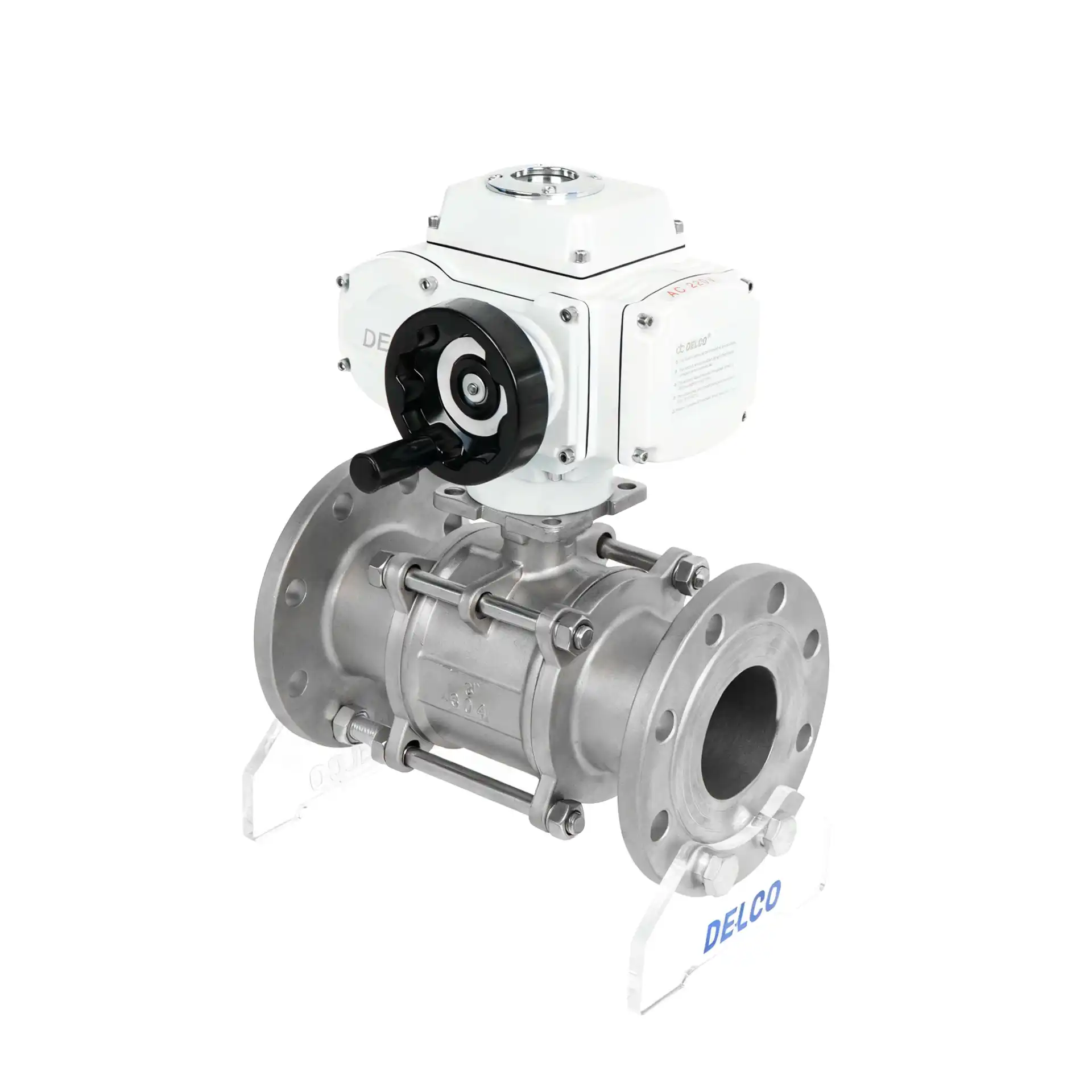 DK55-3PF Electric Stainless Steel Flanged Ball Valve Left Side View