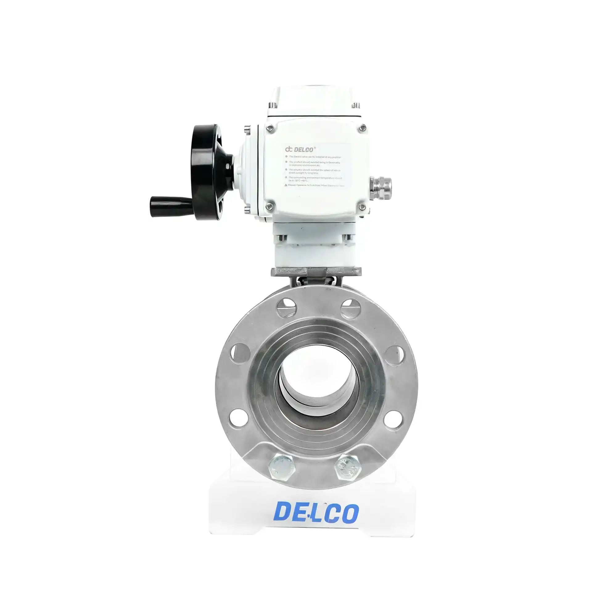 DK55-3PF Electric Stainless Steel Flanged Ball Valve Right Side View