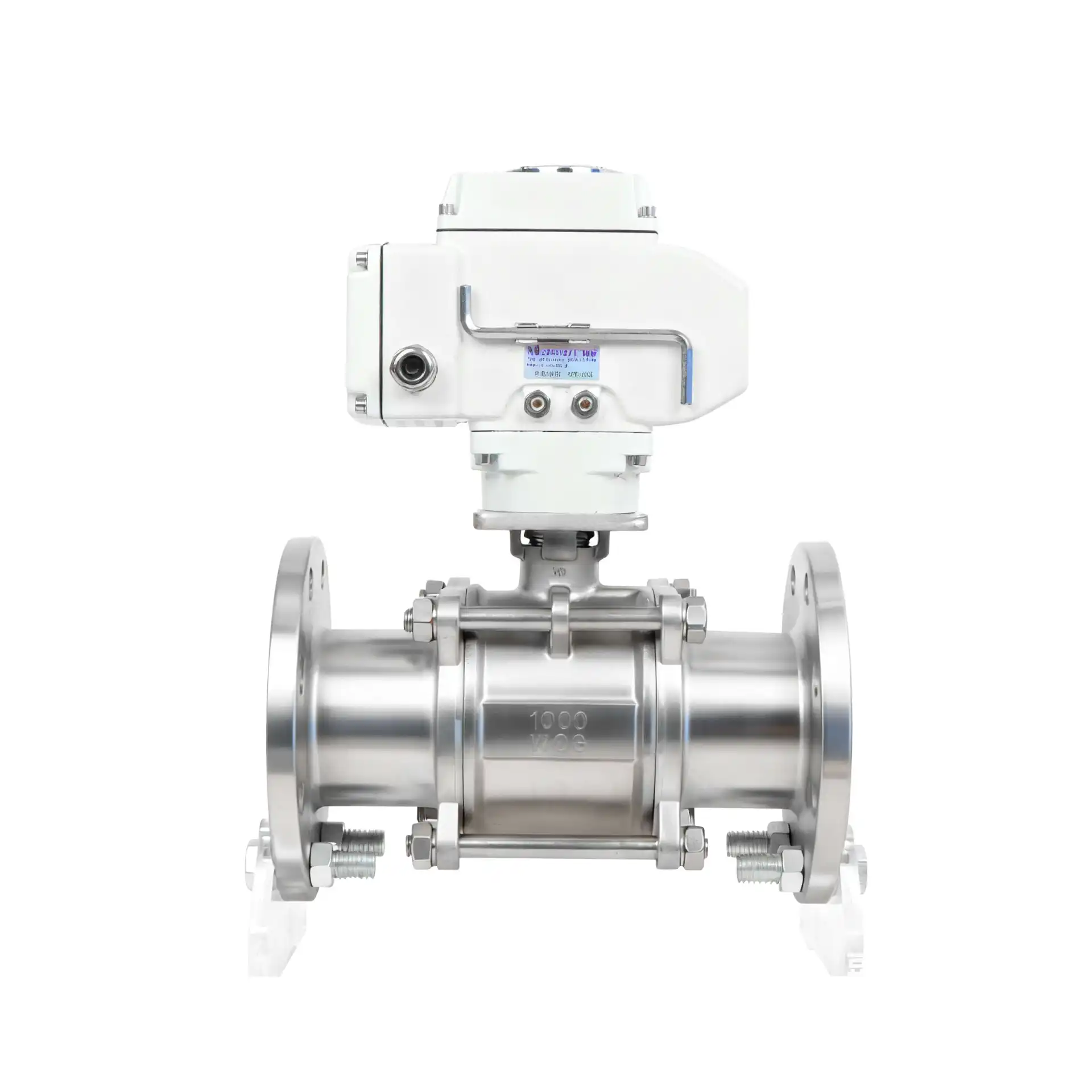DK55-3PF Electric Stainless Steel Flanged Ball Valve Back View