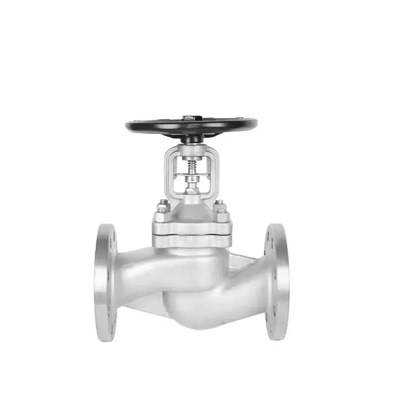 German Standard Stainless Steel Bellows Globe Valve – Front View
