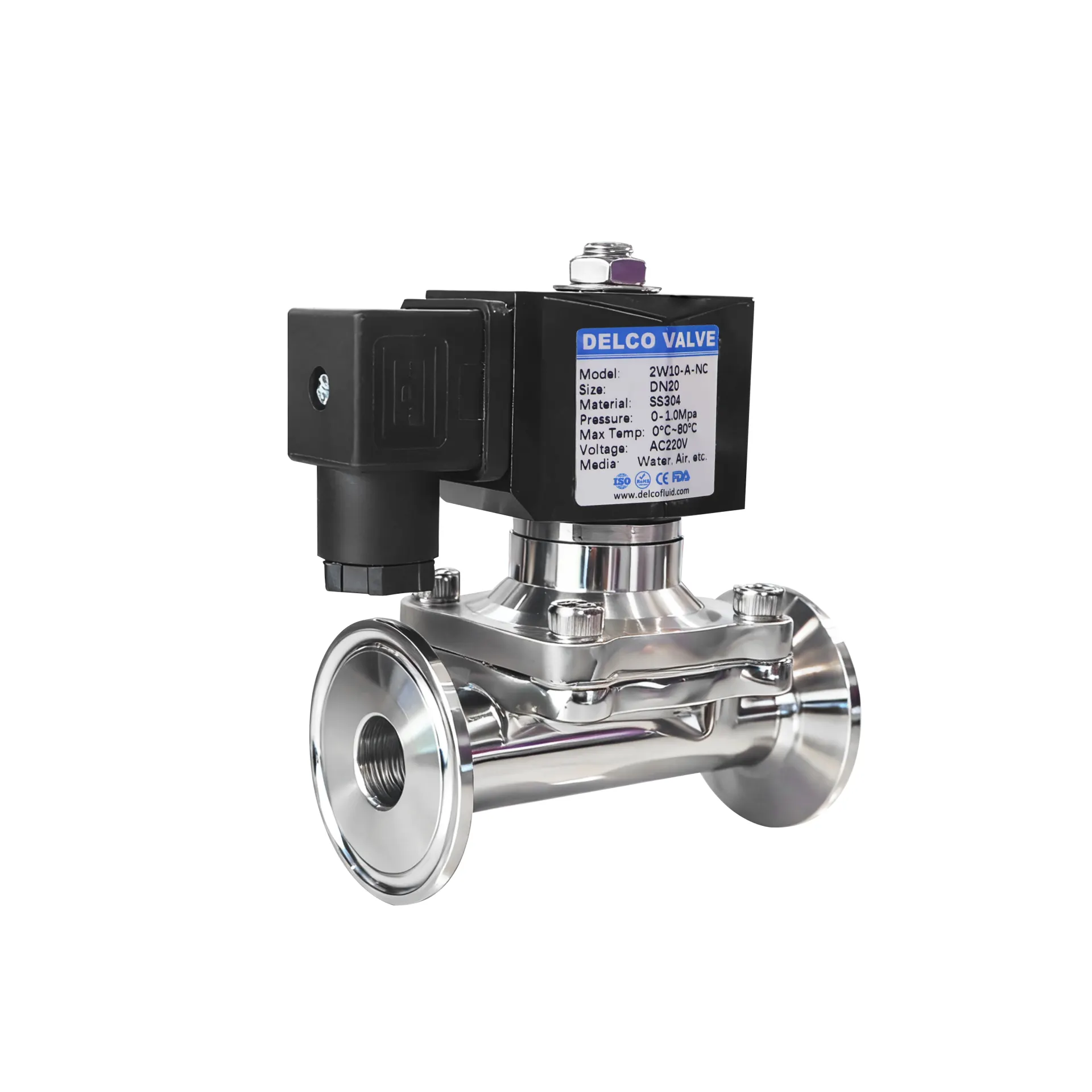 2W-10A Sanitary Food Grade Diaphragm Solenoid Valve 3