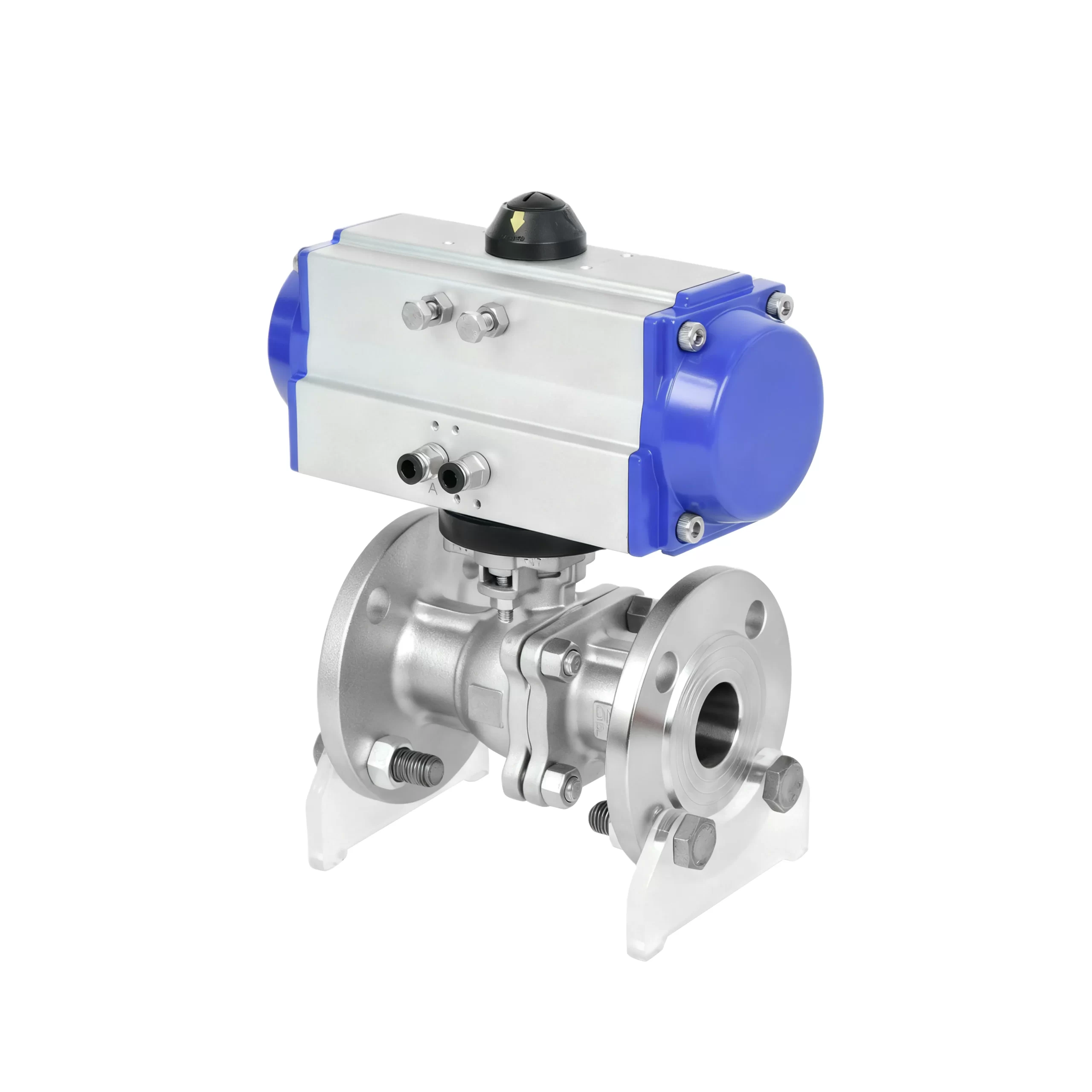 DK66-2PF pneumatic two-way stainless steel flange ball valve 4