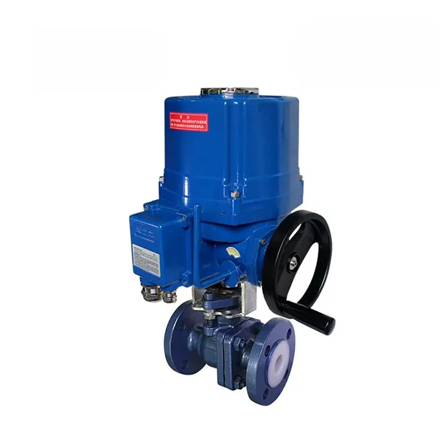 QT-DK55-CF Electric Explosion-proof Valve with Fluorine Lined Flanged Ball Valve 1