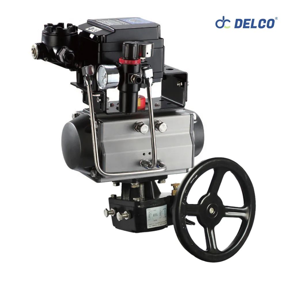 Pneumatic-valve-assembly-with-NAMUR-solenoid-valve,-limit-switch-box,-and-positioner